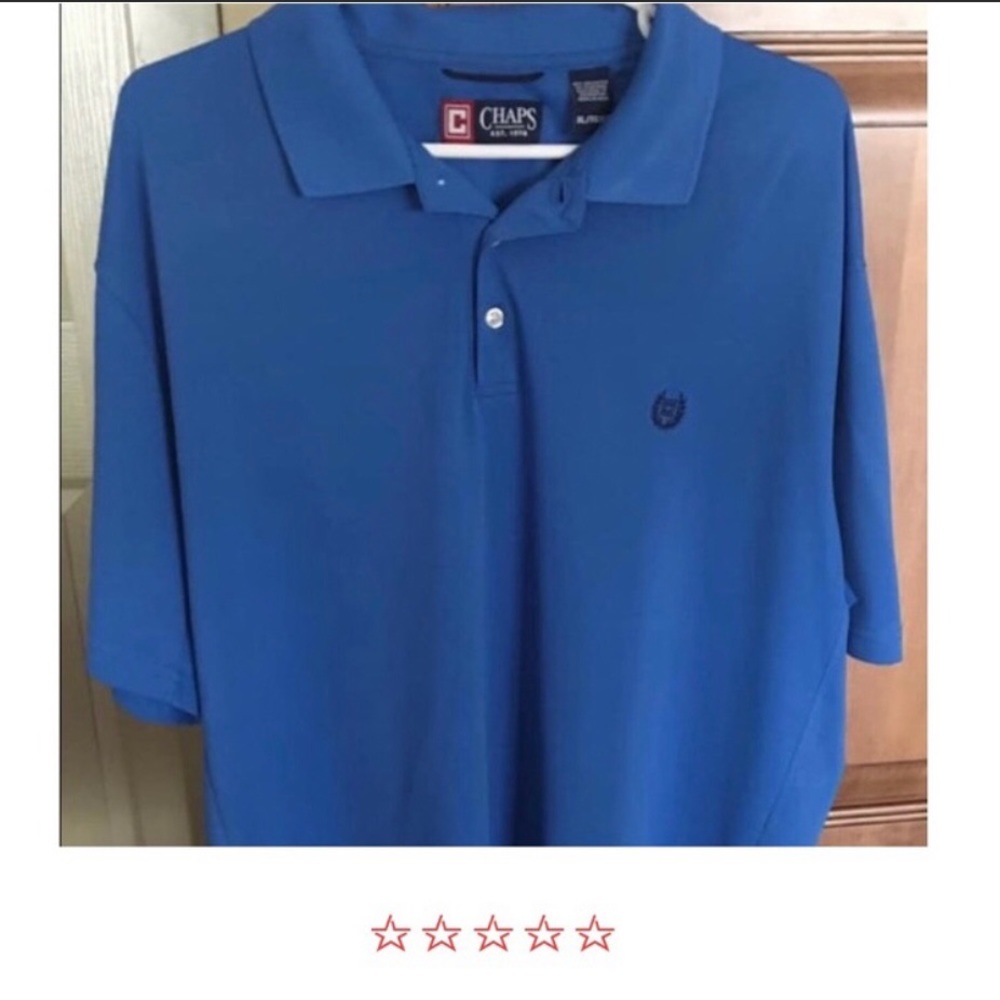Chaps men’s polo shirt royal blue shortsleeved  size L